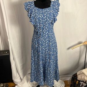 SHEIN (L) floral dress with ruffle detail - long length